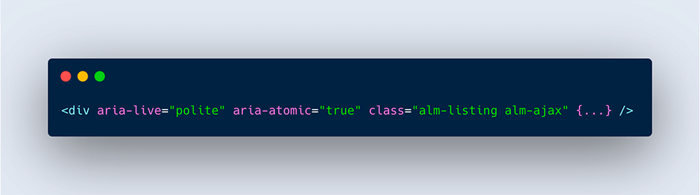 Ajax Load More Aria Regions on container.