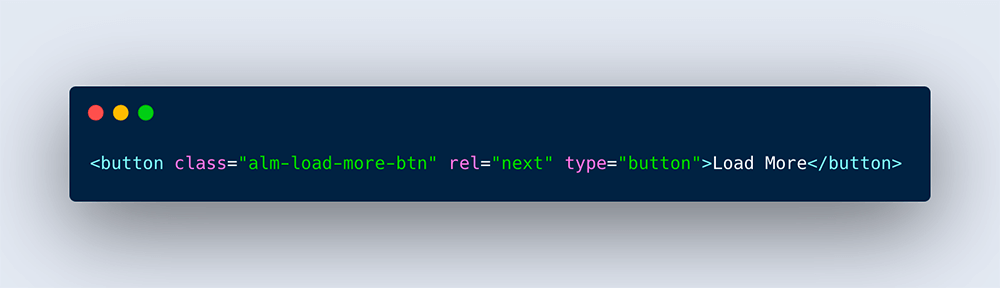 Ajax Load More button HTML markup