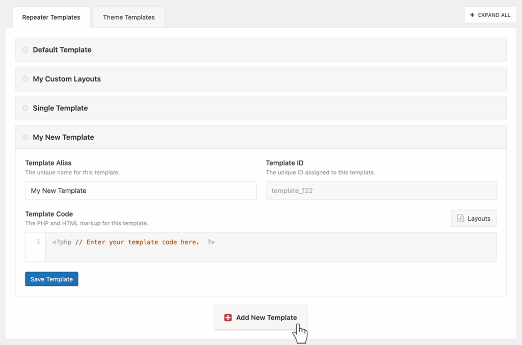Ajax Load More add new template functionality.