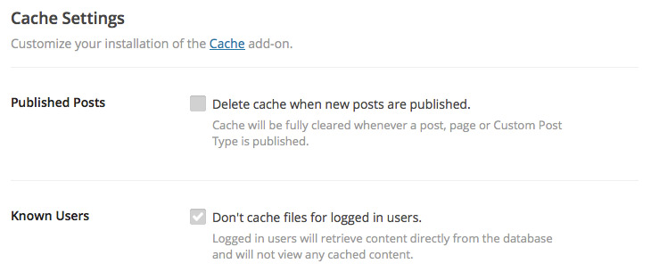 cacheman cache settings