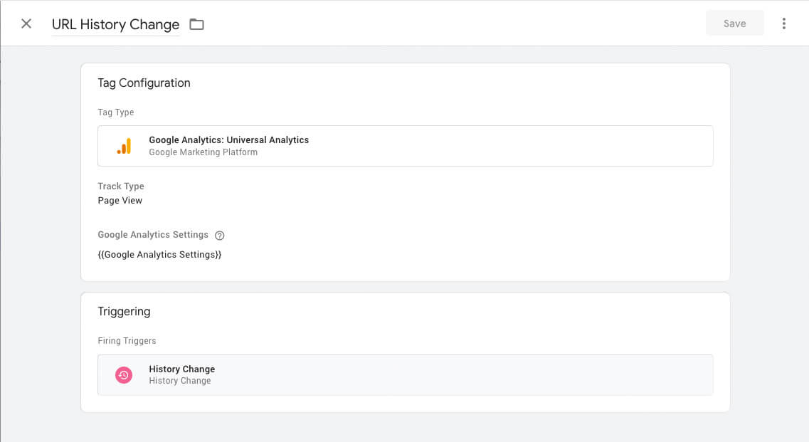 Tag Manager Tag Configuration